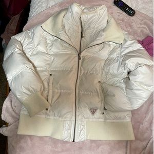 GUESS 🥰PUFFER JACKET~SEXY SNOWBUNNY WHITE~REMOVABLE LINING~NWT
